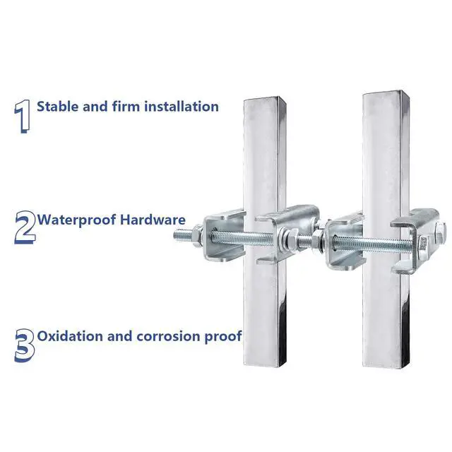 Alt view image 5 of 5 - Antenna Mast to Mast Clamp Bracket Kit with V Jaw Blocks for 1"-2.5" OD Poles, Heavy Duty Mounting Hardware for Ham TV Network Antennas, Security Cameras, Weather Station