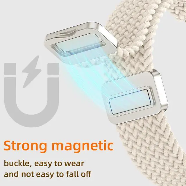 Alt view image 3 of 6 - Nylon Strap Compatible With Plaud NotePin/NotePin S AI Voice Recorder | Nylon Wristband Magnetic Buckle and Metal Case,Soft Breathable,Fits 5.39.3" Wrists, NotePin AI Voice Recorder Accessory