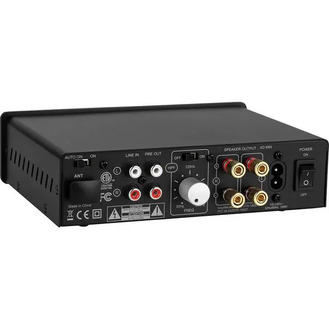 Alt view image 2 of 5 - DTA-100ST 100W Desktop Stereo Amplifier with Bluetooth 5.0