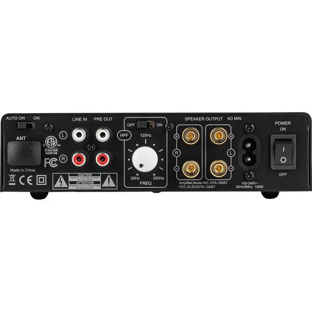 Alt view image 4 of 5 - DTA-100ST 100W Desktop Stereo Amplifier with Bluetooth 5.0