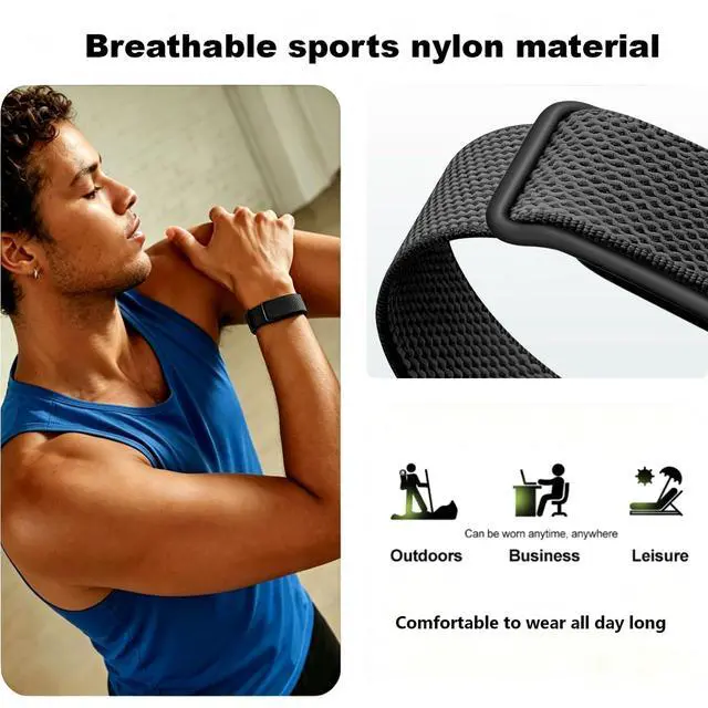 Alt view image 2 of 6 - Replacement Band for Google Fitbit Air Strap, Nylon Breathable | Sport Strap with Classic Buckle, Adjustable 130mm to 210mm (5.1-8.3 inches), Compatible with Fitbit Air Fitness Tracker