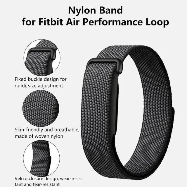Alt view image 4 of 6 - Replacement Band for Google Fitbit Air Strap, Nylon Breathable | Sport Strap with Classic Buckle, Adjustable 130mm to 210mm (5.1-8.3 inches), Compatible with Fitbit Air Fitness Tracker