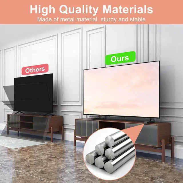 Alt view image 4 of 7 - (Upgraded Version) Metal TV Stand Base Legs for Sony TV for XBR-55X900E XBR-65X900E TV Model, Only Fit for TV Hole Distance of 50 mm/1.97 inch Center-to-Center, Please Measure The Hole Spacing, Black