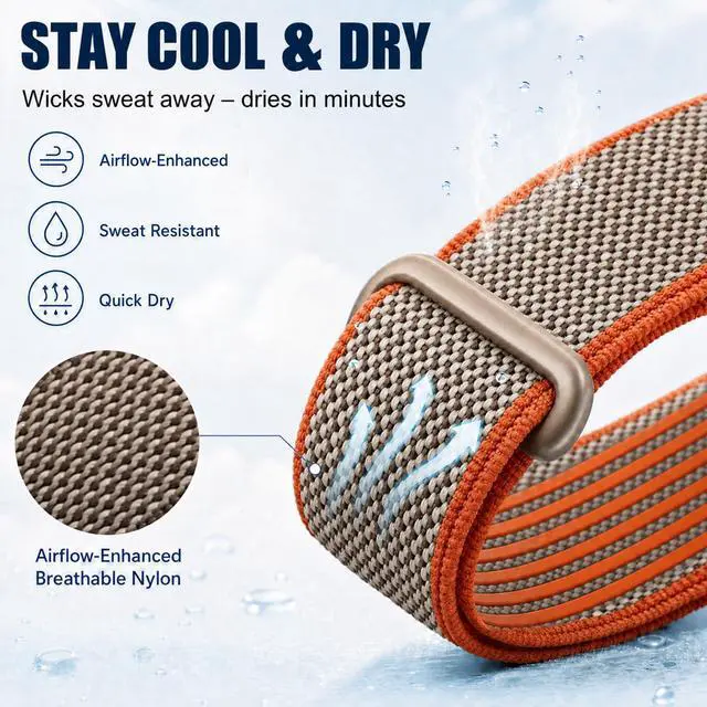 Alt view image 3 of 7 - Replacement Braided Band for Fitbit Air Performance Loop | Micro-Adjustable(150220 mm), Quick-Dry, Nylon, Hook & Loop, Featherlight, Aluminum Alloy Buckle, Airflow-Enhanced
