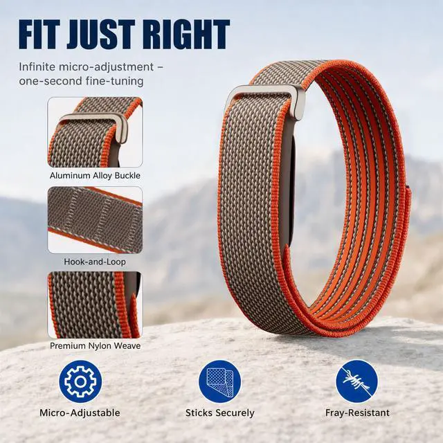 Alt view image 4 of 7 - Replacement Braided Band for Fitbit Air Performance Loop | Micro-Adjustable(150220 mm), Quick-Dry, Nylon, Hook & Loop, Featherlight, Aluminum Alloy Buckle, Airflow-Enhanced