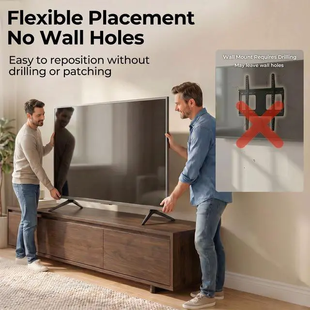 Alt view image 5 of 7 - Metal TV Stand Legs Only for Onn Roku TV 100012587 100012588, TV Legs Replacement for Onn TV Models Listed with Anti-Slip Pads, Easy Installation, Screws Included