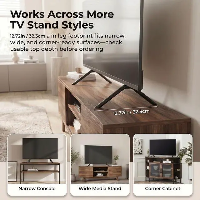 Alt view image 6 of 7 - Metal TV Stand Legs Only for Onn Roku TV 100012587 100012588, TV Legs Replacement for Onn TV Models Listed with Anti-Slip Pads, Easy Installation, Screws Included