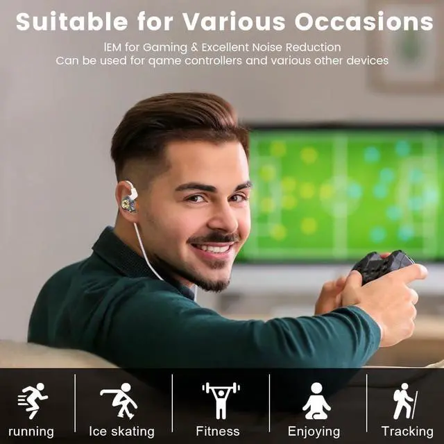 Alt view image 3 of 7 - Qkz Ak6 Lucky in Ear Monitor, HiFi Wired Earbuds, Tunable Sound Wired Headphones Gaming Earbuds with 3-Level Adjusting Switch, Detachable Cable for Music Gaming Video Calling (Black)