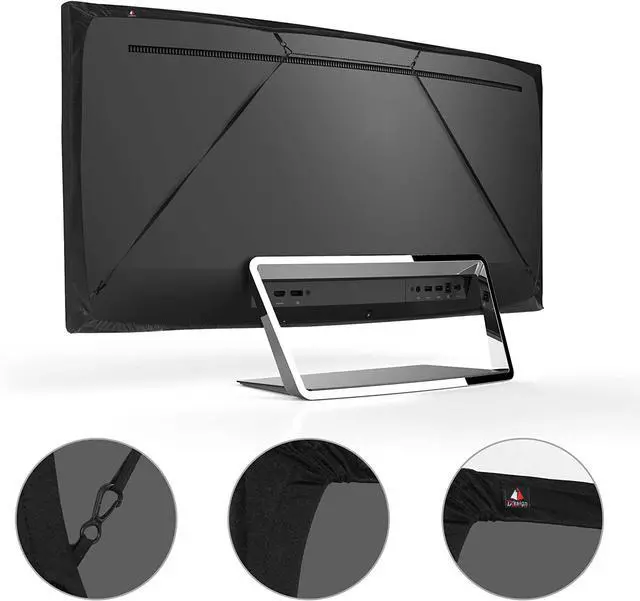 Alt view image 4 of 7 - Indoor TV Set Cover, Soft Stretch Fabric Universal 55 Flat Screen Dust-proof Protector (55", Black)
