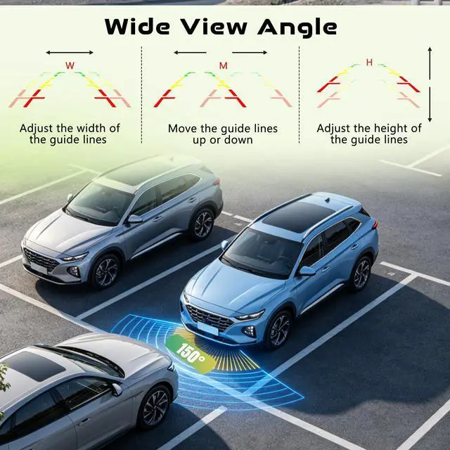 Alt view image 4 of 7 - 7" 2-Channel Truck Backup Camera Monitor kit No Lag Waterproof Induction Night Vision Reverse Camera + IPS Screen Rear View Monitor Vehicle Parking System for RV Bus Trailer Truck (49ft Video Cable)