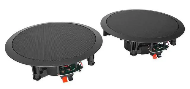 Alt view image 7 of 7 - HC85 Black Pair 8" in-Ceiling Home Theater Speakers 8 Ohm, 8-Pack | 700W Peak / 240W RMS, Swivel Tweeter, Polypropylene Cone, Flush Mount, Paintable Grills, Rubber Surround, Mylar Dome, 89 dB