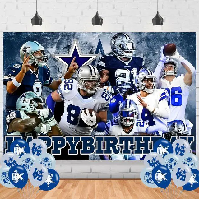 Main image of Cowboys Party Supplies5x3FT,Dallas Soccer Backdrop,Football Theme Happy Birthday Party Banner for Boys and Girls Anime Party Decoration