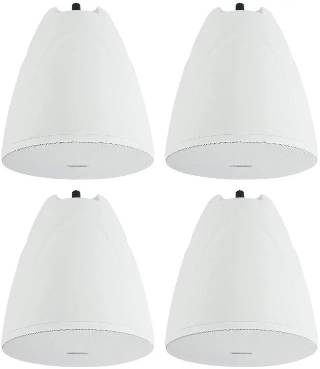 Main image of PEN-65T White 6.5" 70V Hanging Pendant Speaker, 4-Pack | 70V/100V Transformer Taps: 40W, 20W, 10W, 5W or 8 Ohm 60W RMS, Euroblock Terminals, Deep Bass, Restaurants