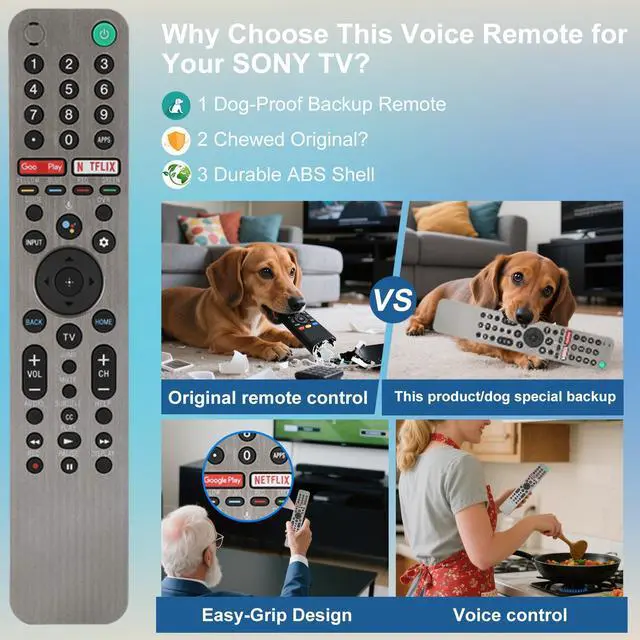 Alt view image 5 of 7 - RMF-TX600U Voice Remote for Sony TV Remote Replacement | for Bravia TV Voice Remote, RMF-TX600U Voice Remote Control for Sony Smart TV XBR/KD/XR Series X75CH X750H A9S