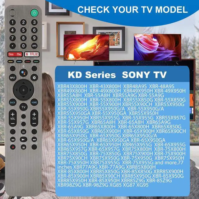 Alt view image 7 of 7 - RMF-TX600U Voice Remote for Sony TV Remote Replacement | for Bravia TV Voice Remote, RMF-TX600U Voice Remote Control for Sony Smart TV XBR/KD/XR Series X75CH X750H A9S