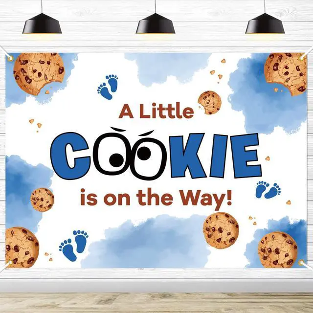 Main image of A Little Cookie is on the Way Backdrop Background - Cookie Baby Shower Decorations, Cookie Baby Shower Backdrop, Welcome Baby Party Photo Booth, 7 * 5 Ft