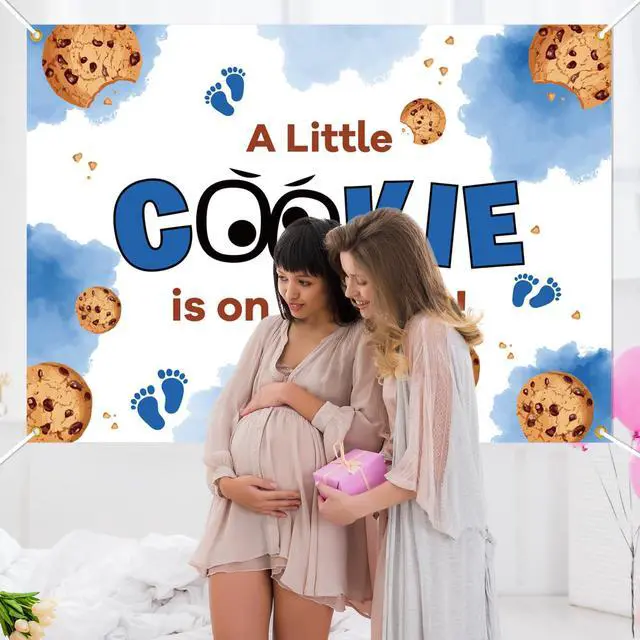 Alt view image 6 of 6 - A Little Cookie is on the Way Backdrop Background - Cookie Baby Shower Decorations, Cookie Baby Shower Backdrop, Welcome Baby Party Photo Booth, 7 * 5 Ft