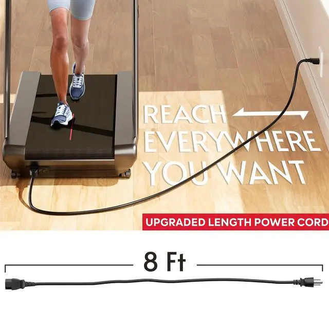 Alt view image 2 of 6 - Power Cord Replacement Compatible with Peloton Tread and Superfit Treadmill | Extra Long 8 Feet Cord for Treadmill and Computer, 14 AWG Heavy Duty AC Power Supply Cable, Universal 3 Prong