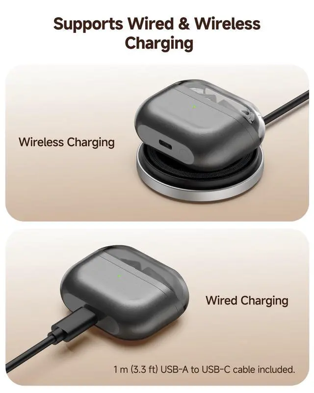 Alt view image 4 of 7 - Repelacement Wireless Charging Case Compatible with Samsung Galaxy Buds3 FE | Charger Case for Galaxy Buds 3 FE with USB-C Cable, Support Wireless & Wired Charging (Earbuds Not Included)