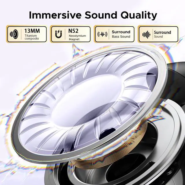 Alt view image 6 of 7 - Wireless Earbuds, ANC+ENC, Heart Rate Monitoring, IPX6 | Pro3 real-time translation, immersive bass, USB-C+wireless charging, for sports, work,study, Android/iOS, gift