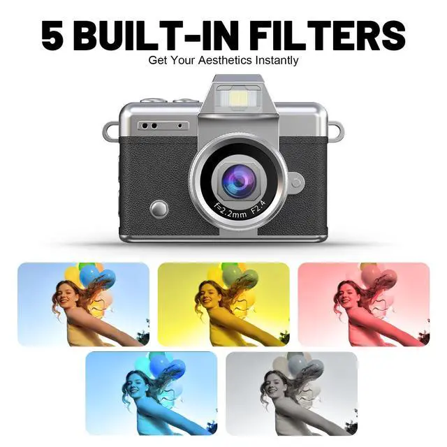 Alt view image 6 of 7 - Mini Keychain Camera HD Video Ultra-Compact Retro Digital Camera with 32GB SD Card USB Card Reader Adapter Portable Tiny Camera for Travel, Study, Daily Vlogging (Black)