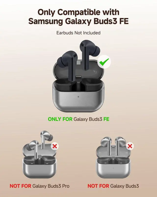 Alt view image 2 of 7 - Repelacement Wireless Charging Case Compatible with Samsung Galaxy Buds3 FE | Charger Case for Galaxy Buds 3 FE with USB-C Cable, Support Wireless & Wired Charging (Earbuds Not Included)