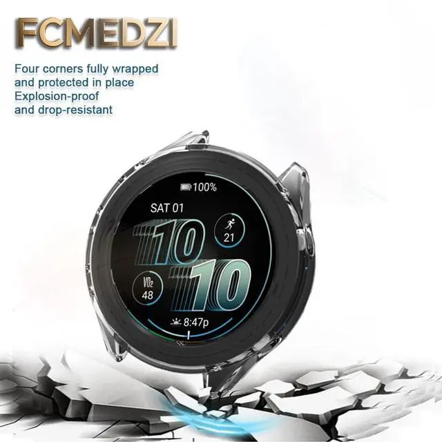 Alt view image 5 of 6 - Compatible for Garmin Forerunner 570 47mm Screen Protector, Case TPU Soft Frame Cover and TPU Screen Protective Film Not Tempered Glass (Pack of 4+2)(No't of 42mm)