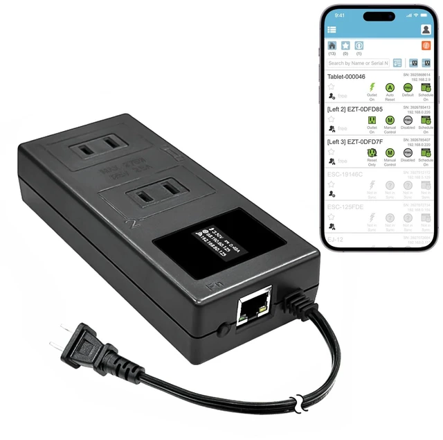 Main image of 5-2R Smart Power Reset Device with Auto-Reset, 2 NEMA Sockets 2.5A, Wi-Fi & Bluetooth & App Controllable via LAN/Cloud, Router Rebooter, Remote Scheduling for Network Devices