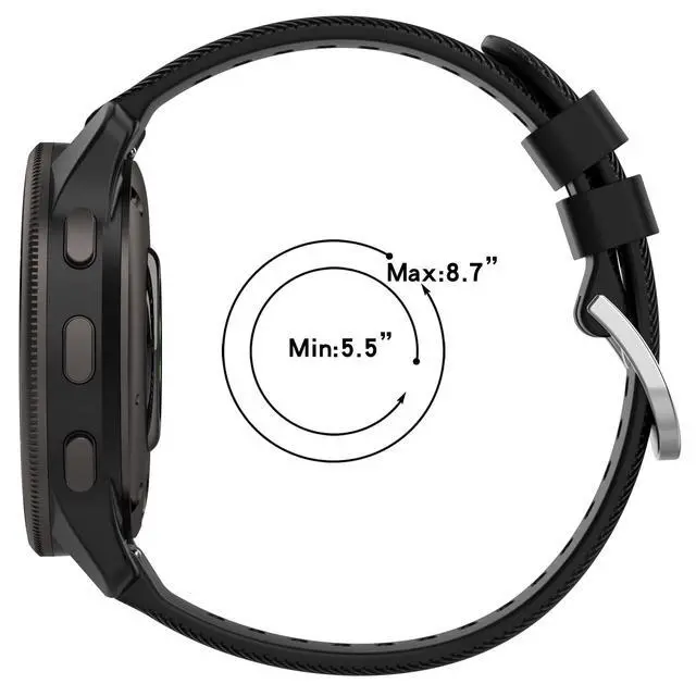 Alt view image 7 of 7 - 20mm Replacement Band Compatible with Garmin Venu 2 Plus, Replacement Silicone Wrist Strap Bracelet Band for Man and Woman, Soft And Durable(Black)
