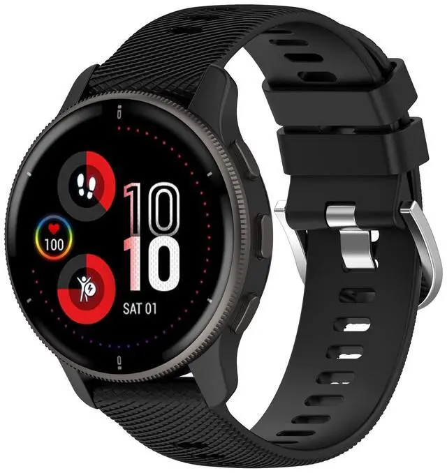 Main image of 20mm Replacement Band Compatible with Garmin Venu 2 Plus, Replacement Silicone Wrist Strap Bracelet Band for Man and Woman, Soft And Durable(Black)