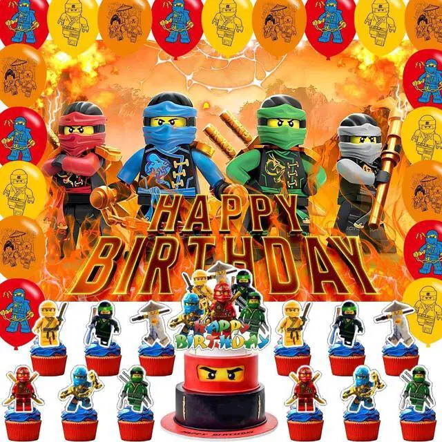 Main image of Birthday Backdrop,Hero Poster for Cartoon Ninja Theme Party Decorations Cartoon Birthday Supplies Background Studio Shoot Photo Props