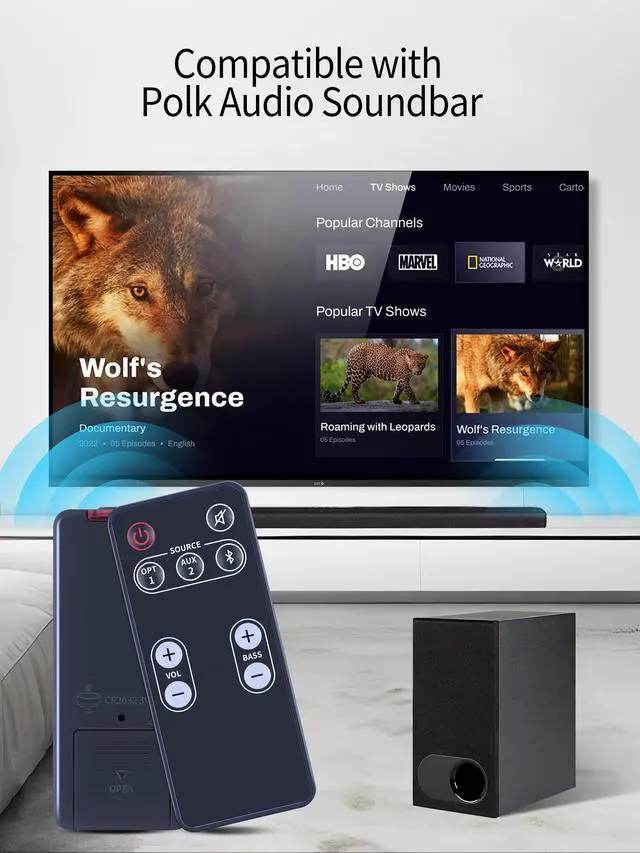 Alt view image 2 of 7 - Replacement Remote Control Compatible for Polk Audio Video Soundbar Speaker System FR1 DSB1 D581 RE95201 E9520-1 Sound Bar Remote Controller