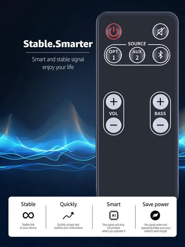 Alt view image 5 of 7 - Replacement Remote Control Compatible for Polk Audio Video Soundbar Speaker System FR1 DSB1 D581 RE95201 E9520-1 Sound Bar Remote Controller