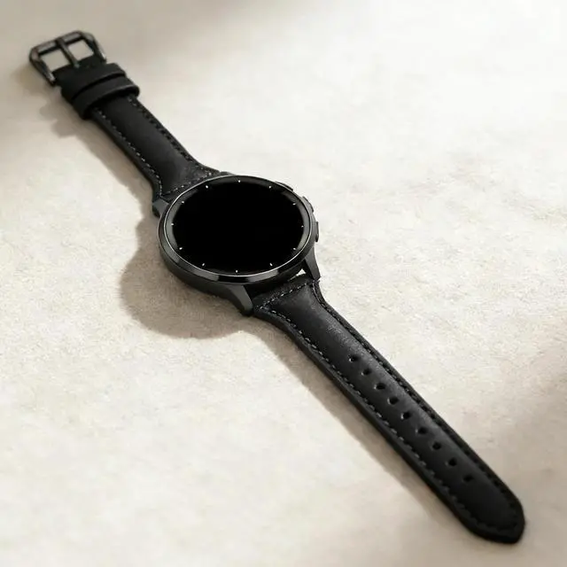 Alt view image 5 of 6 - Leather Band For Garmin Venu 3S 41mm/Venu 4 41mm/Venu 2S | 18mm,Slim,Quick Release,/Vivoactive 4S/Vivomove 3S/Forerunner 255S/Forerunner 265S