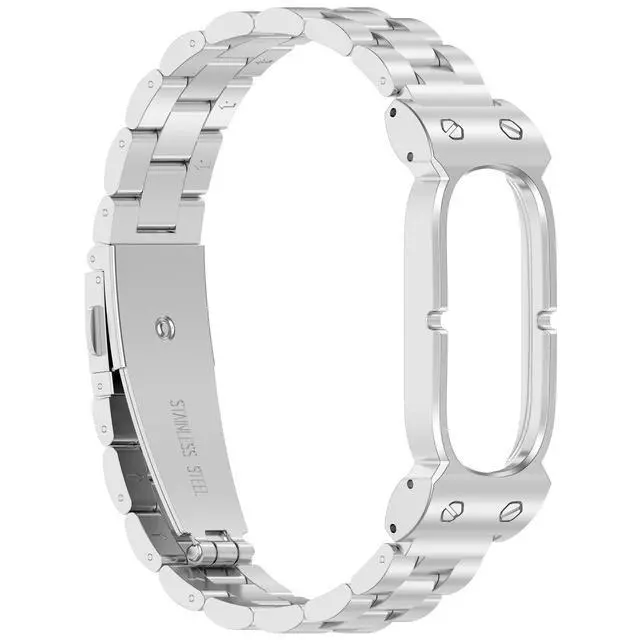 Alt view image 4 of 4 - Compatible with Google Fitbit Air Metal Strap, Adjustable Premium Stainless Steel Bracelet Replacement Wristband for Fitbit Air Fitness Tracker