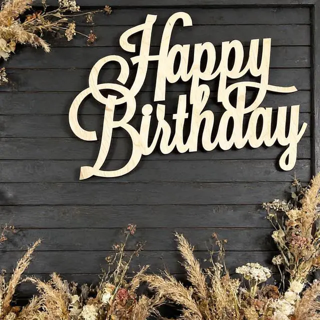 Alt view image 2 of 7 - Rustic Wooden Happy Birthday Sign,Reusable Letters Happy Birthday Backdrop, Home, Special Occasions for Arch Backdrop,for Kids'&Adults' Farmhouse Style Birthday Party Decor