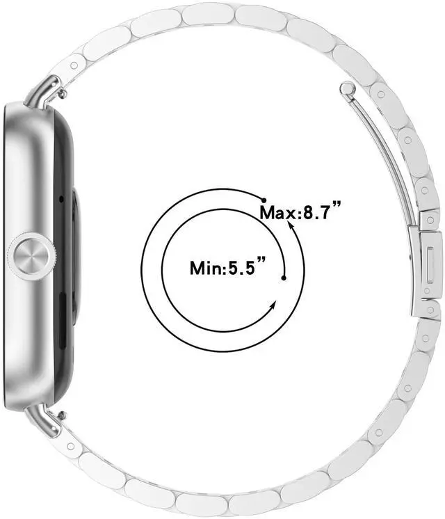 Alt view image 2 of 7 - Bands Compatible for Xiaomi Smart Band 9 Pro Stainless Steel Metal Adjustable Sport Business Wristband Bracelet Strap for Xiaomi Band 9 Pro/Band 8 Pro Fitness Tracker for Men & Women