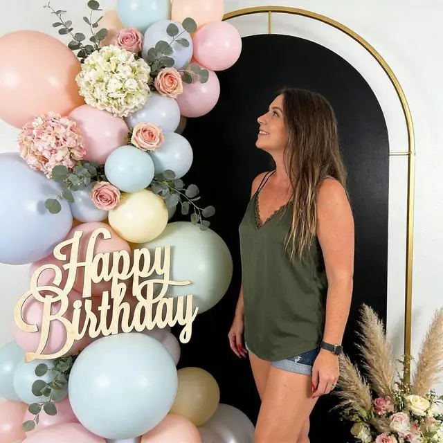Alt view image 3 of 7 - Rustic Wooden Happy Birthday Sign,Reusable Letters Happy Birthday Backdrop, Home, Special Occasions for Arch Backdrop,for Kids'&Adults' Farmhouse Style Birthday Party Decor