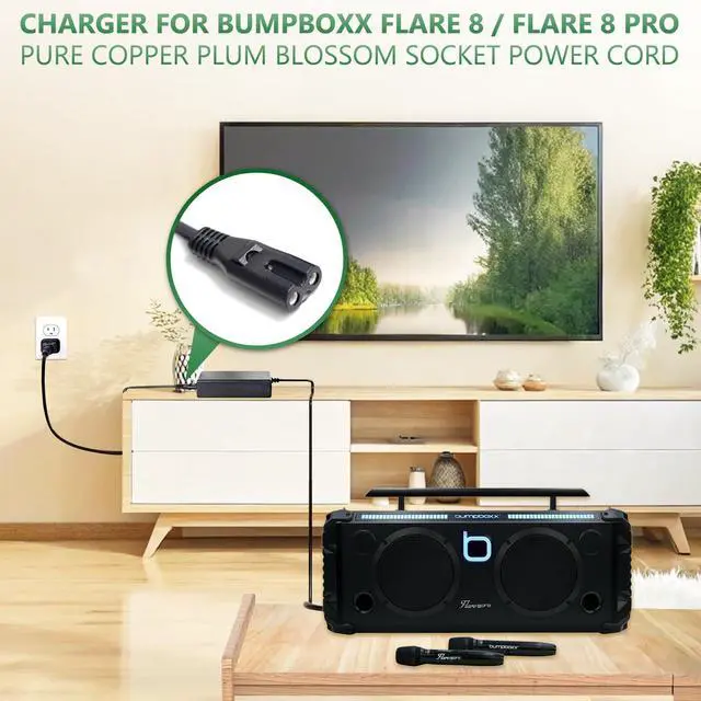 Alt view image 3 of 7 - Power Supply Adapter Charger for Bumpboxx Flare 8 and Flare 8 Pro,Compatible with Bumpboxx Bluetooth Portable Speaker,22V Power Cord Adapter Power Supply Cord Charger PSU Perfect Substitute