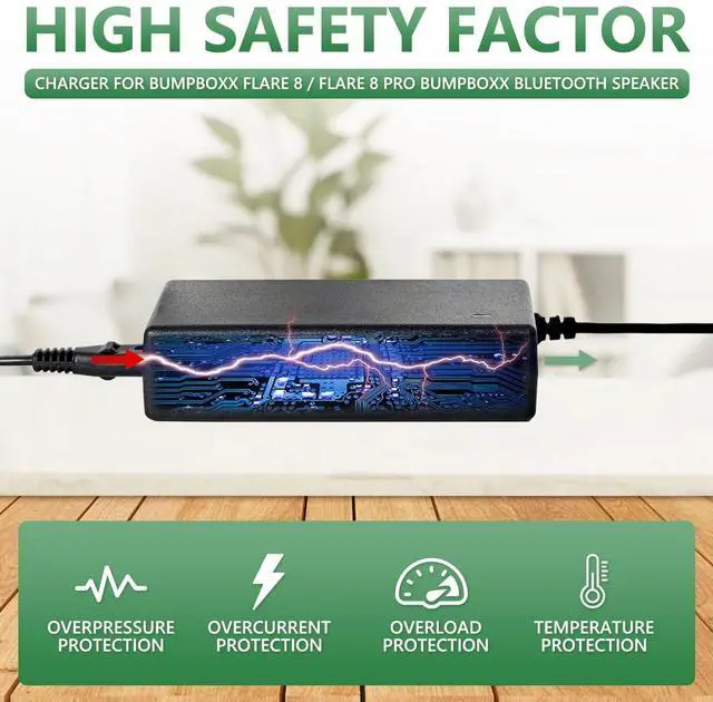 Alt view image 5 of 7 - Power Supply Adapter Charger for Bumpboxx Flare 8 and Flare 8 Pro,Compatible with Bumpboxx Bluetooth Portable Speaker,22V Power Cord Adapter Power Supply Cord Charger PSU Perfect Substitute
