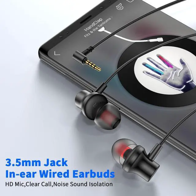 Alt view image 3 of 7 - 3.5mm Headphones Wired Earbuds for Laptop School Computer PC,Black | Noise Isolating Stereo Ear Buds,Wired Earphones with Microphone Call Plug in for Samsung A25 A15 A14/Android/Kindle Fire/Kids