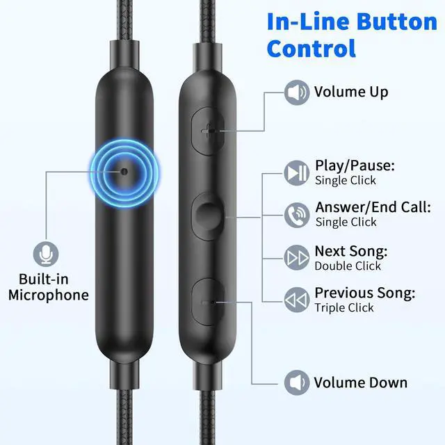 Alt view image 7 of 7 - 3.5mm Headphones Wired Earbuds for Laptop School Computer PC,Black | Noise Isolating Stereo Ear Buds,Wired Earphones with Microphone Call Plug in for Samsung A25 A15 A14/Android/Kindle Fire/Kids