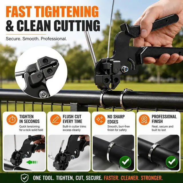 Alt view image 2 of 7 - 153PCS Stainless Steel Cable Tie Gun Kit with Heavy Duty Metal Zip Ties (100PCS 11.8"+ 50PCS 7.8") with Zip Tie Organizer & Release Tool for Chain Link Fence, Exhaust Pipe, Outdoor & Industrial
