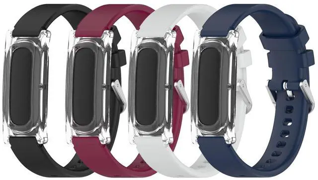 Main image of 4-Pack Silicone Bands Compatible with Google Fitbit Air Replacement Wristbands Waterproof Strap Bracelet for Women Men