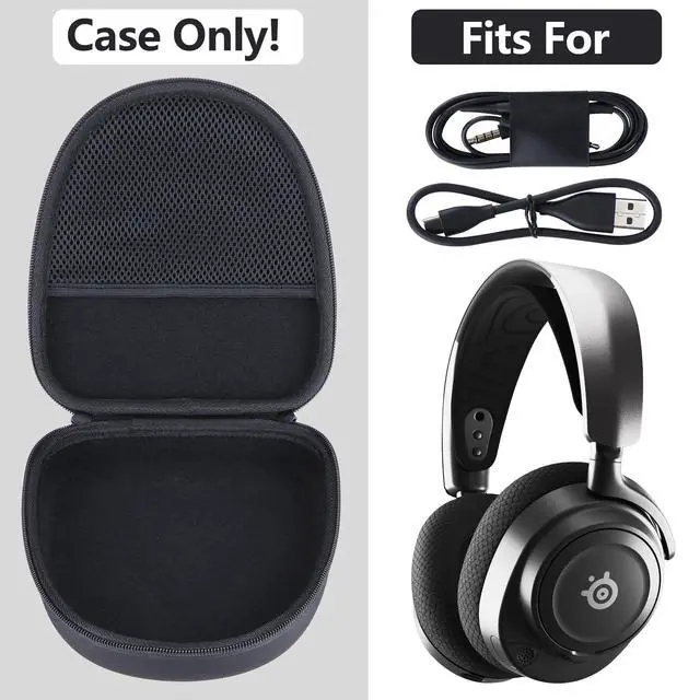 Alt view image 3 of 7 - Case for SteelSeries Arctis Nova 1/3/4/5P/7X/1P Gaming Headset | Fits for Prime 9X Multi-Platform Headset, Hard Shell Shockproof, Mesh Bag Organizer, Lightweight Travel