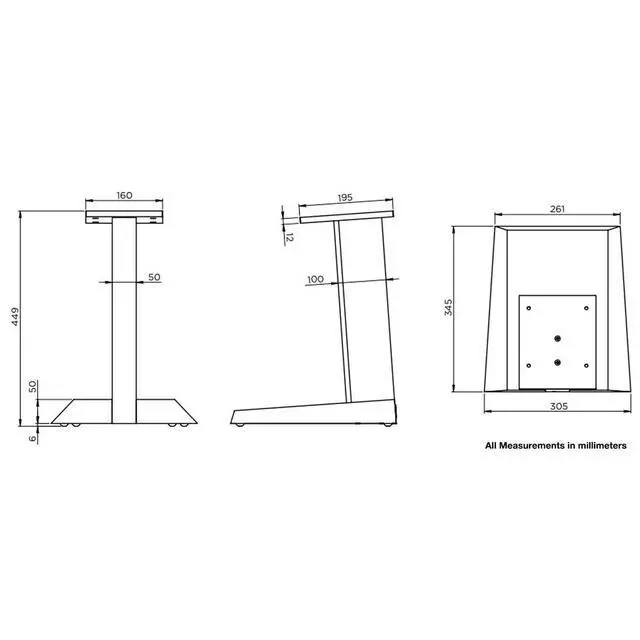 Alt view image 5 of 5 - Theva Center Stand - Stand for Theva Center Channel Speaker, Sold Individually - FTHEVASTCENT