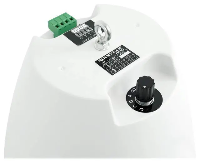 Alt view image 7 of 7 - PEN-65T White 6.5" 70V Hanging Pendant Speaker, 2-Pack | 70V/100V Transformer Taps: 40W, 20W, 10W, 5W or 8 Ohm 60W RMS, Euroblock Terminals, Deep Bass, for Restaurants