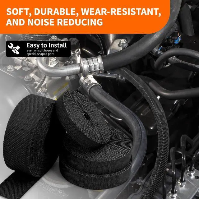 Alt view image 4 of 7 - Heat Shrink Braided Sleeving, 16ft Automotive Wire Harness Wrap, High Temp Abrasion Resistant Wiring Cable Protection Protection & Organizing (Black, 12mm1/2")