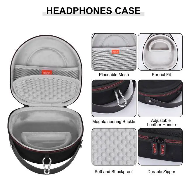 Alt view image 4 of 6 - EVA Hard Case for JBL Tune 710BT, JBL Tune 720BT, JBL Tune 770NC, Sony WH-CH710N/WH-CH720N/WH-CH702N Noise Canceling Wireless Headphones,Premium Travel Protective Storage Bag - Grey