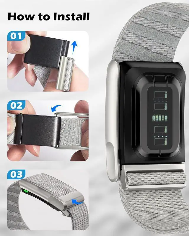 Alt view image 5 of 7 - Nylon Sport Band Compatible with Whoop 5.0 Bicep Bands One, Peak and Life, Breathable Nylon Adjustable Waterproof Replacement Wristbands Straps for Whoop Band 5.0Not Compatible with Gen 4